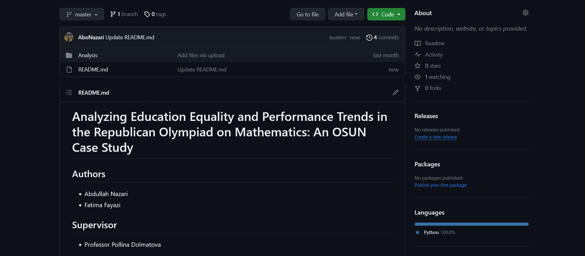 Research on Republican Olympiad of Mathematics